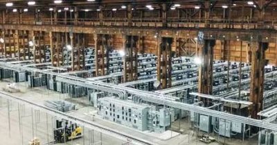 A bustling mining farm