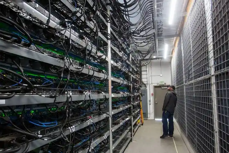A mining farm showcasing high-tech GPU rigs