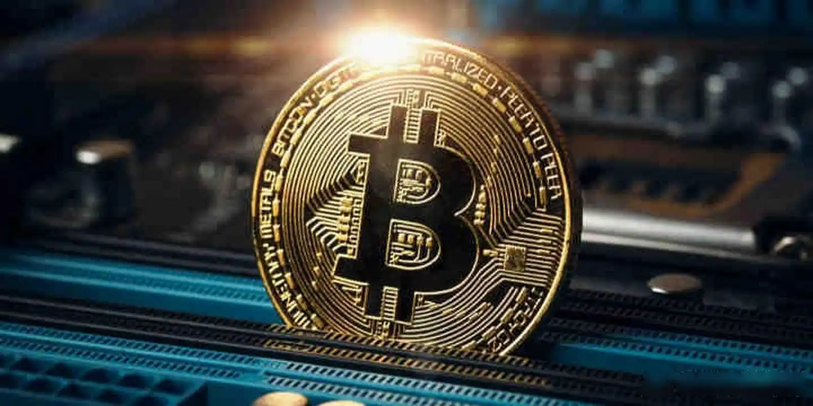 A mining farm with rows of mining rigs